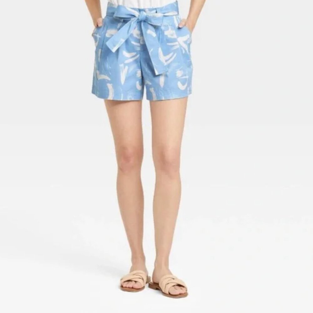 a.new.day- Blue & White Tie Shorts